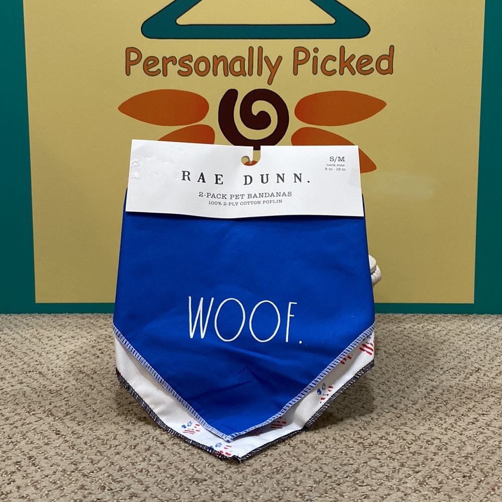 Rae Dunn WOOF Patriotic Pet Bandanas S/M